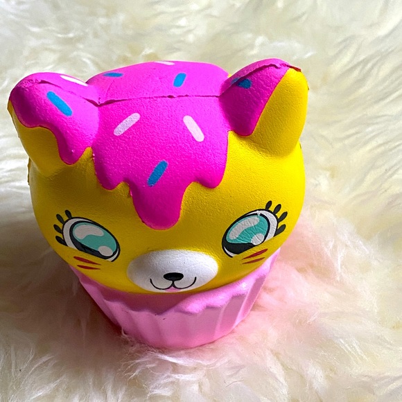 Squish-Dee-Lish Pink Sprinkle Cupcake Squishy - Picture 2 of 3